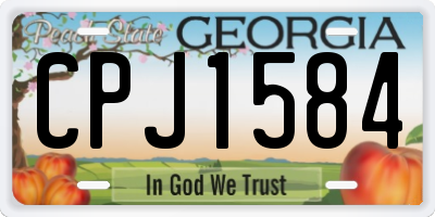 GA license plate CPJ1584