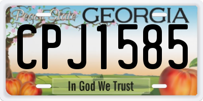 GA license plate CPJ1585