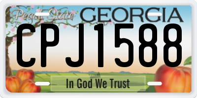 GA license plate CPJ1588