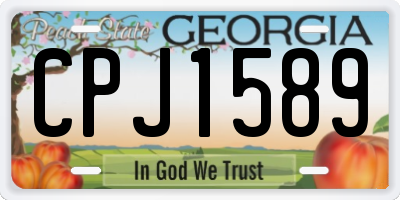 GA license plate CPJ1589