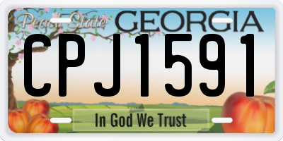 GA license plate CPJ1591