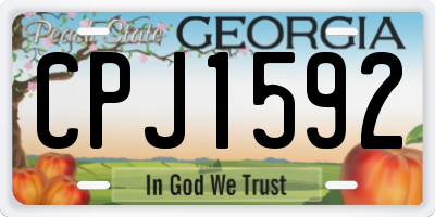 GA license plate CPJ1592