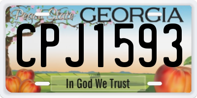 GA license plate CPJ1593