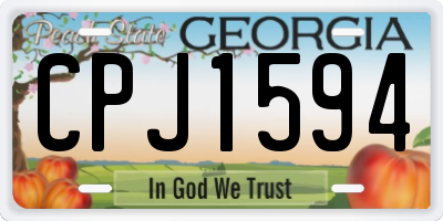 GA license plate CPJ1594