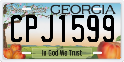 GA license plate CPJ1599