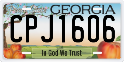 GA license plate CPJ1606