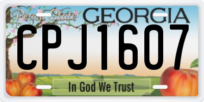GA license plate CPJ1607