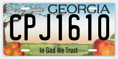 GA license plate CPJ1610