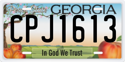 GA license plate CPJ1613