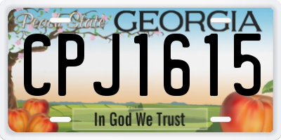 GA license plate CPJ1615
