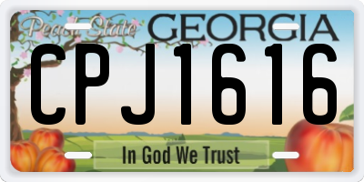 GA license plate CPJ1616