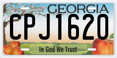 GA license plate CPJ1620