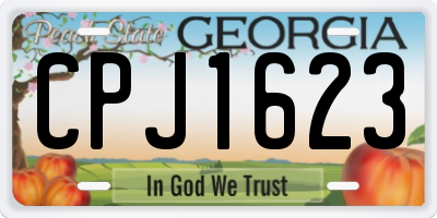 GA license plate CPJ1623