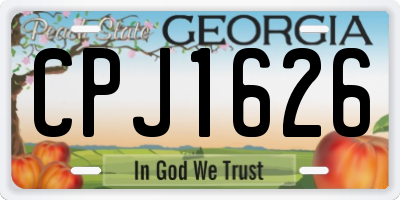 GA license plate CPJ1626