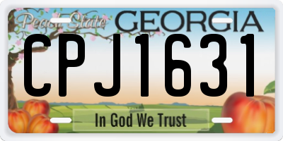 GA license plate CPJ1631