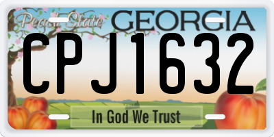 GA license plate CPJ1632