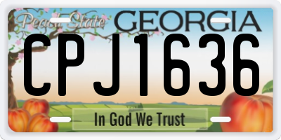 GA license plate CPJ1636
