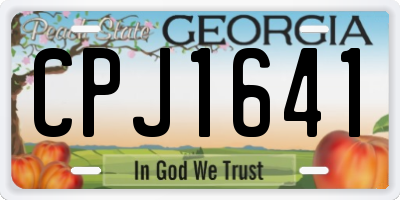 GA license plate CPJ1641