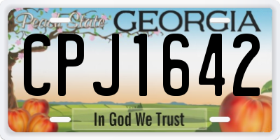 GA license plate CPJ1642