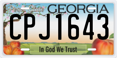 GA license plate CPJ1643