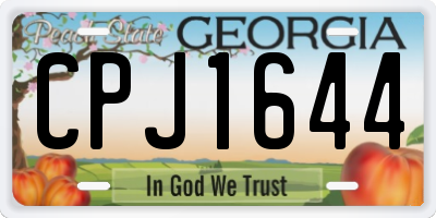 GA license plate CPJ1644