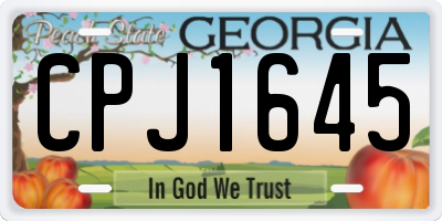 GA license plate CPJ1645