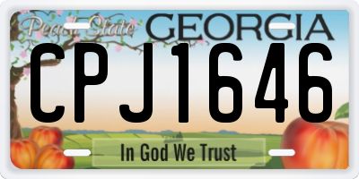 GA license plate CPJ1646