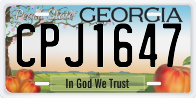 GA license plate CPJ1647
