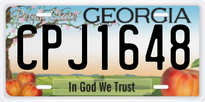 GA license plate CPJ1648