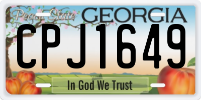GA license plate CPJ1649