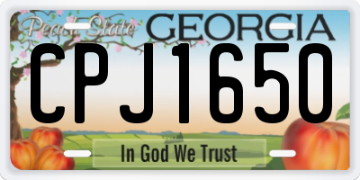 GA license plate CPJ1650