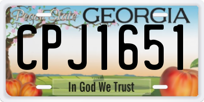 GA license plate CPJ1651