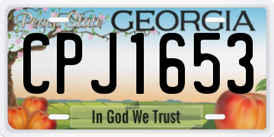 GA license plate CPJ1653