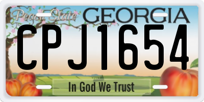 GA license plate CPJ1654