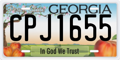 GA license plate CPJ1655