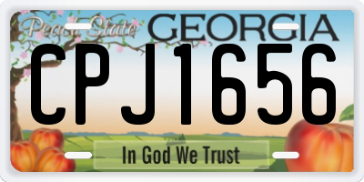 GA license plate CPJ1656