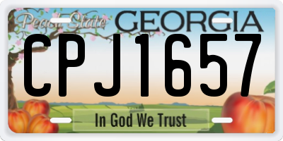 GA license plate CPJ1657
