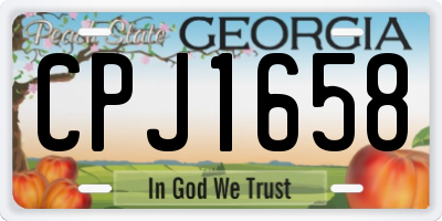 GA license plate CPJ1658