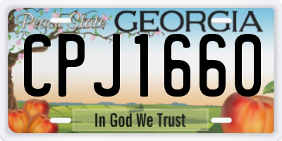 GA license plate CPJ1660