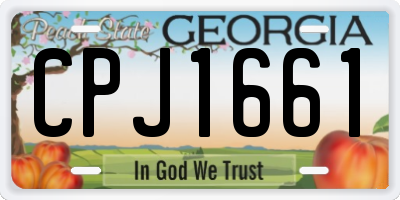 GA license plate CPJ1661