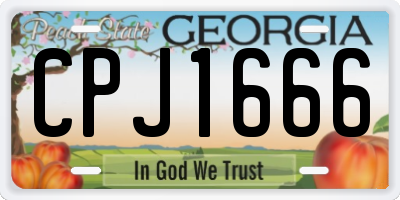 GA license plate CPJ1666