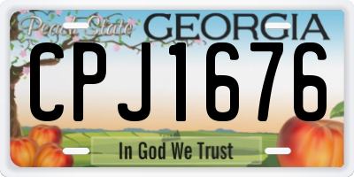 GA license plate CPJ1676
