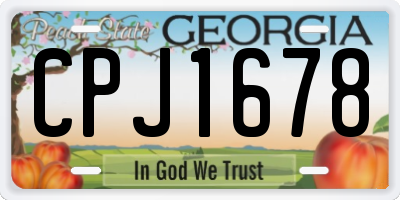 GA license plate CPJ1678