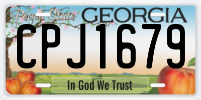 GA license plate CPJ1679