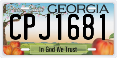 GA license plate CPJ1681