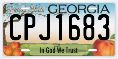 GA license plate CPJ1683