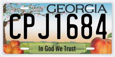 GA license plate CPJ1684