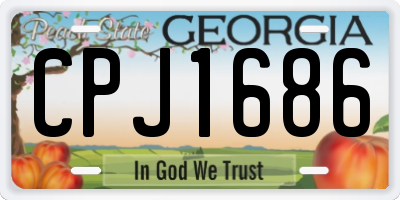 GA license plate CPJ1686