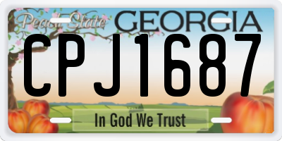 GA license plate CPJ1687