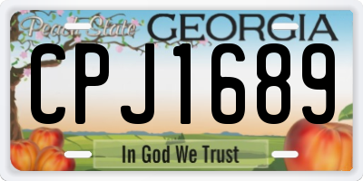 GA license plate CPJ1689